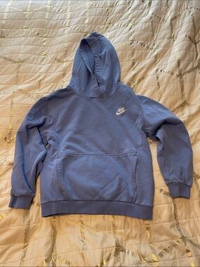 Nike Kids Light Periwinkle Hoodie with White Swoosh
